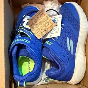 Skechers Kids Blue and Green Sneakers